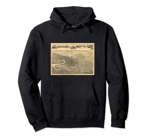 Vintage Stockton CA Mapa (1895) Sudadera con Capucha