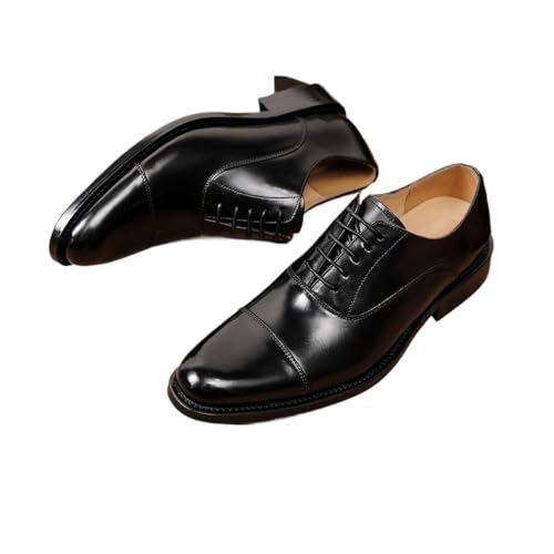 Men's Three Joint Business Leather Shoes Oxfords(Black,6.5)2