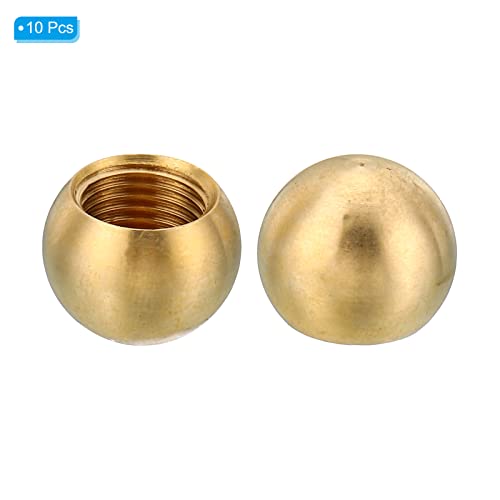 Image of PATIKIL M10x1 15mm Thread Lamp Finials Cap Knob, 10 Pack Brass Ball Lamp Decoration Screw Caps Threaded for Furniture Lighting Lamps