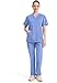 Dickies Unisex V-Neck Scrub Top, Ceil Blue, X-Large