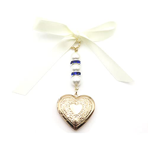 Idlan Locket For Bouquet Memorial Bouquet Locket Memorial Wedding Gift Memorial Bride Pendant Memorial Photo Keepsake Something Blue (Heart Locket) #TOP5