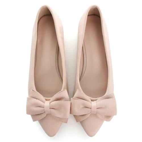 Image of TN TANGNEST Women Fashion Bowknot Flats Comfort Pointed Toe Dress Shoes