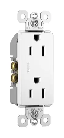 Pass & Seymour 885TRWCP7 Decorator Outlet, Tamper Resistant, 15-Amp, 125-volt, White, 10-Pack