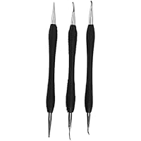 3 Herramientas de Modelado de Artesanía de Cuero, Acero Inoxidable, Herramienta de Frotamiento de Cuero para Bricolaje, Cucharas de Repujado de Cuero, Kit de Herramientas de Tallado de Modelado Artesa