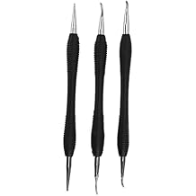 3PCS Leather Craft Modeling Tools Grooving Tools, Leather Embossing Spoons Leathercraft Modeling Carving Tools Kit, Leather Craft DIY Kit for Leather Press Rub/Edge Skiving