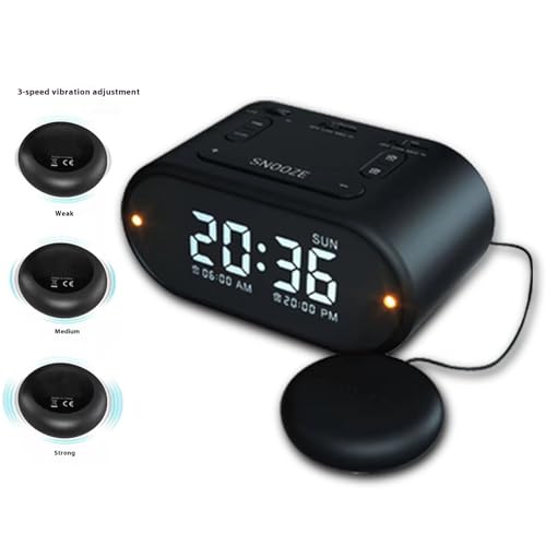 Réveil vibrant avec shaker de lit et écran LCD à intensité réglable - 8