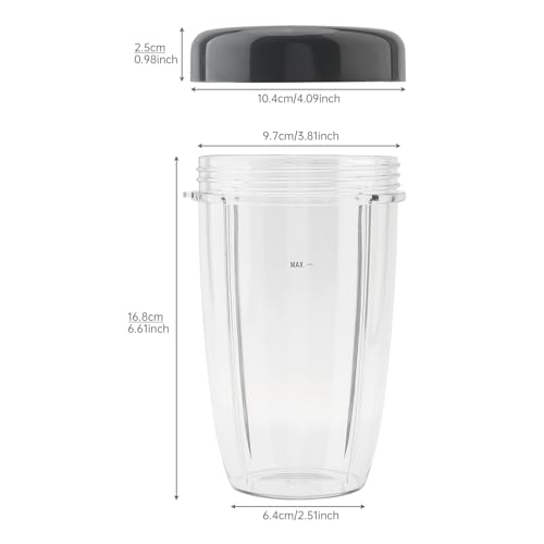 Juego 2 vasos reutilizables de 24 oz para licuadora Nutribullet miniatura 3