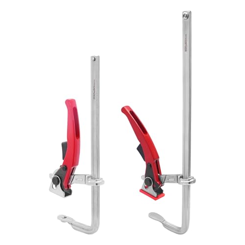 gegeweeret 2 Pack Lever Clamp Ratcheting Table Clamp, Quick Release Screw Clamp, Strong Clamping Force for Woodworking