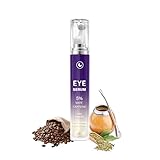 Koffein & Mate-Tee Augenserum mit - Sofortige Straffung, Lift und Anti-Falten Wirkung gegen dunkle Augenringe, Tränensäcke, mit 360° Massageroller für aufhellende Behandlung und Anti-Aging Effekt