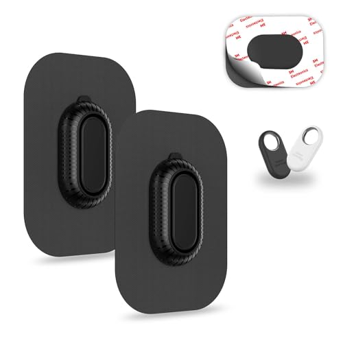 [2-Pack]Case for Galaxy SmartTag2 Fabric Holder | Secure & Discreet, Full protection Galaxy Smart Tag 2 Holder with 3M Adhesive Sticker for Luggage,Camera Bags, Backpacks & Purses etc.(Black&Black)