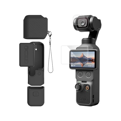 IMMOENUC �Ή� DJI Osmo Pocket 4 �V���R���ی�P�[�X �ϏՌ� ���h�~ �����Y�J�o�[�E�����K���X�t�B�����t�� �y�� ���E�ȒP �A�E�g�h�A�B�e�A�N�Z�T���[ ���F