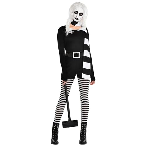 Amscan Alice The Psycho Costume - Women Medium (6-8) Bewitching Black & White Outfit Perfect For Halloween & Costume Parties - 1 Set