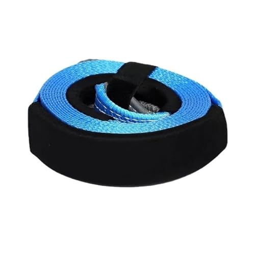 Cinghia di Traino Fune del verricello 5M5T Corda di trazione per Automobili Salvataggio di Emergenza Forte Fune di Traino Poliestere Cintura per rimorchio per Automobili(Blue)
