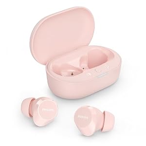 Philips TAT1209PK True Wireless In Ear Bluetooth Headphones – Small Buds. Great Value Natural Sound. Dynamic bass, Pocket-Sized Charging case, Clear Calls – Pink