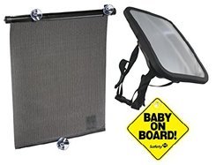 Two Free Bonuses with this Baby Mirror that will keep your child in sight in the back seat and includes a Car Window Shade and Baby on Board sign for your car