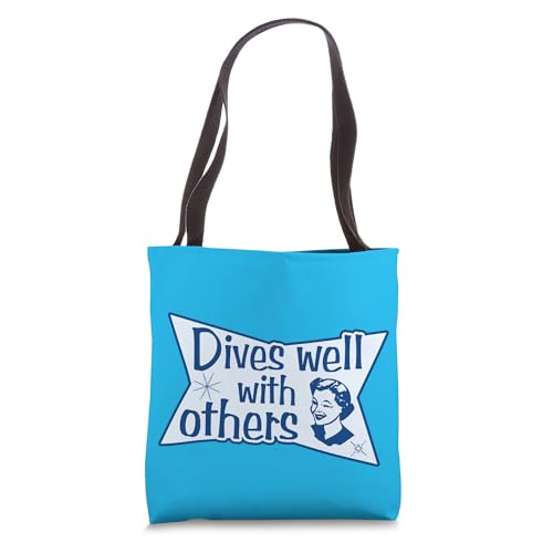 Funny Retro Dives Well With Other Scuba Diver Diving Buddy Tote Bag