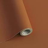 Safiyya Peel and Stick Wallpaper Dark Orange Contact Paper Solid Color Self Adhesive Removable Wallpaper for Wall Furniture Vinyl Rolls 118'x17.7'