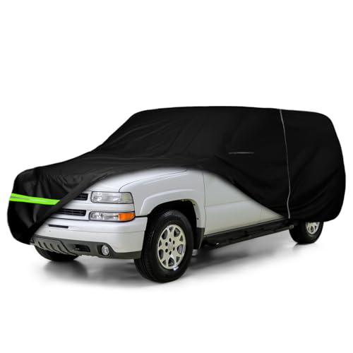 Image of Waterproof Car Cover Replace for 1973-2006 Chevy Suburban /GMC Yukon XL /Cadillac Escalade ESV, 6 Layers All Weather Car Cover with Zipper Door for Snow Rain Dust Protection