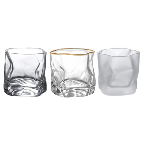 Vasos de whisky de vidrio retorcido estables y resistentes de alta calidad Hoement 2