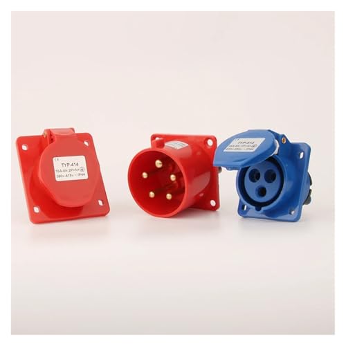 Conector industrial 4P 16A impermeable macho hembra 380V pared 5