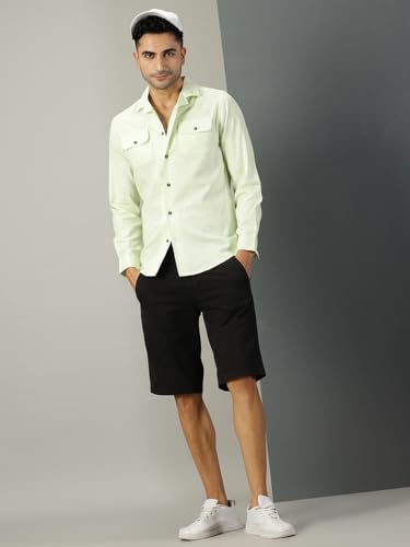 Image of Thomas Scott Men's | Solid | Full Sleeve | Regular Fit | 100% Cotton | Double Flap Pocket | Spread Collar | Casual Shirt