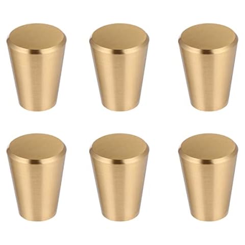TEHAUX 6pcs Shape Pull Vintage Brass Bathroom Durable Convenient Decorative Hardware Cone Kitchen Home Circular Furniture Gold for Drawer Handles Cabinets Drawers Practical** cm Pratical Cover