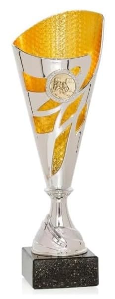 Copa Trofeo Dorada y Plateada Personalizable 20-27 cm Disco Deportivo