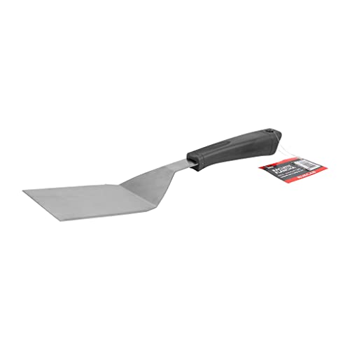 RUECAB Grillspatel, Raclette, Langer Edelstahl-Plancha-Spatel, Langer Grillschaber, Kunststoffgriff, Länge: 34,5 cm, Edelstahl