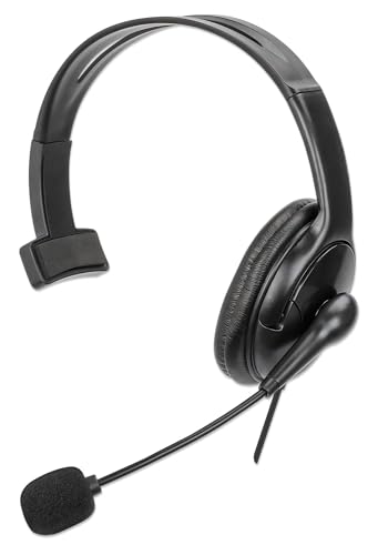 Manhattan Mono Casque USB Portable Gauche/Droite Câble de 2 m Noir