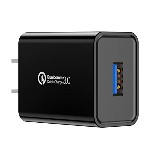 Quick Charge 3.0 Adapter 18W Wall Charger, USB Plug Fast for Qi Wireless Charger Comss Charger, USB Plug Fast Wall Charger Compatible with iPhone, Samsung Galaxy, LG, Sony, Huawei and more Smartphones