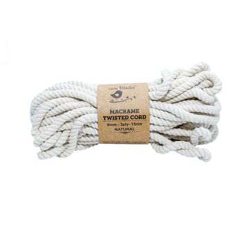 Little Birdie Cotton Twisted Macrame Thread 8mm 3 Ply Natural 15Mtr | Premium Cord for Macrame Crafts & Home Decor Projects-image-47