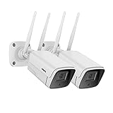 ANNKE 2K/3MP (2 Pack) Super HD Wireless WiFi IP Security Cameras with Two-Way Audio, Customized Audio Notifications/Alarms, Supports 256GB SD Card & Cloud Storage, AI Human Detection, Alexa - W300