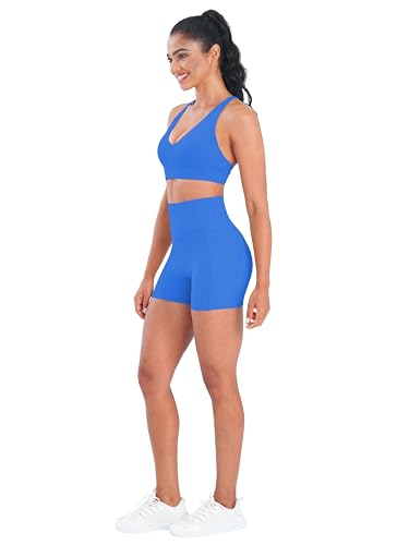 Image of Sunzel Strappy V Neck Criss Cross Back Sports Bra for Women | Removable Pads, Buttery Soft, Four-Way Stretch, Criss Cross Back, V Neck Contour Fit, Medium-Light Support, Yoga Workout Gym