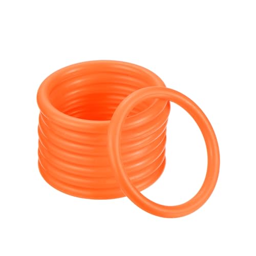 M METERXITY 12 Pack Carnival Toss Rings - Plastic Round Throw Hoops, Apply to Parties/Interactive (2.36", Orange)