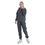 LeeHanTon Sweat Suits for Women Set Heavyweight Jogging Sherpa Tracksuit Active Soft Warm 2 Pieces Outfit Jumpsuits Dark Grey M