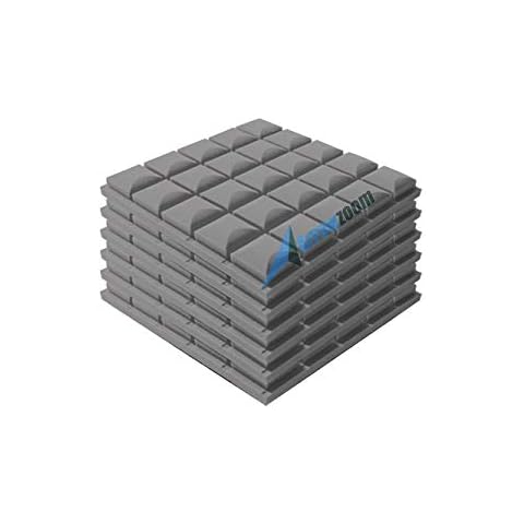 Arrowzoom 6 Pieces of 50 X 50 X 5 cm Gray Hemisphere Grid Acoustic Home Studio Soundproof Treatment Accessories Foam Wall Panel Tiles SD1040 Cover