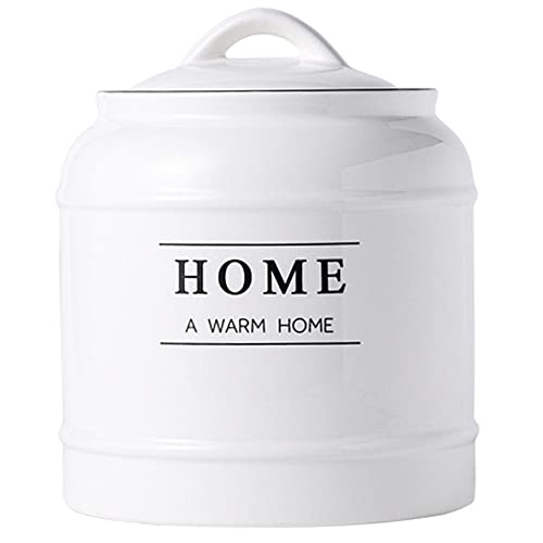 保存容器 キャニスター 密閉容器 食品保存容器 密封缶 コーヒー豆 セラミック 密閉保存瓶 湿気防止 ふた付き (ホワイト3,L)
