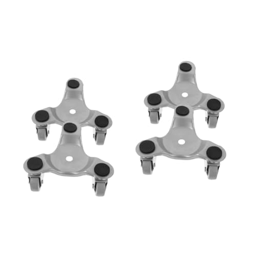 JECOMPRIS 2 Juegos Rueda Móvil Rueda De Carretilla Lámina Muñeca En Movimiento Camión Carro Plegable Moviente Carro Utilitario Auto Plataforma Flexible Ruedas Grey Acero Carbono 2 Piezas * 2