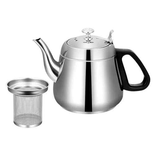 Hervidor eléctrico de metal, 1,5 l hervidor de agua grande, fragancia interna fácil verter de plata, tratamiento problemático de , de acero inoxidable pequeña para té, agua,
