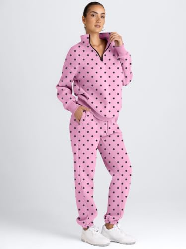 Image of AUTOMET Women's Sweatsuits 2 Piece Outfits Lounge Sets | Cozy Airport Outfits,Casual Sweat Sets for Fall and Winter,Half Zip Pullover and Baggy Sweatpants with Pockets
