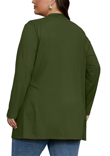 Image of OLRIK Plus Size Cardigan for Women 2026 Lightweight Open Front with Pockets