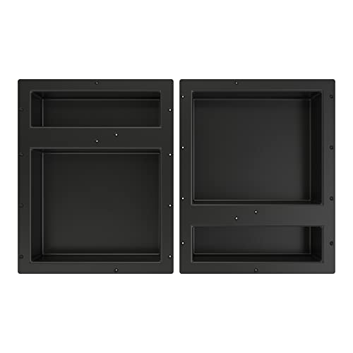 Redi Niche Quad Niche Recessed Shower Shelf- Black, Four Inner Shelves, 32-Inch Width X 20-Inch Height X 4-Inch Depth #TOP5