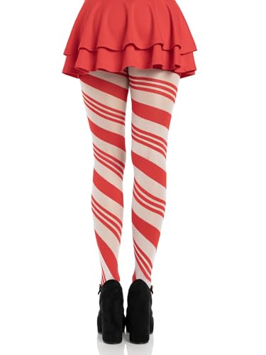 image for Leg Avenue womens Christmas Holiday Spandex Tights Candy Cane One Size