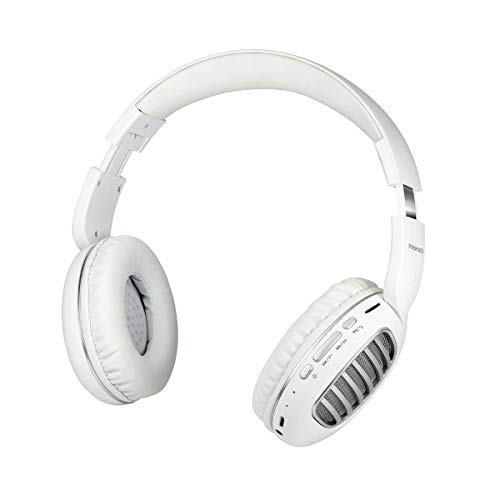Promate Wireless Headphones, Over-Ear HD Stereo Bluetooth Foldable Headphones with Build-in Mic, Passive Noise Cancellation, TF Card Slot and FM Radio for Smartphones(Silver-Concord)