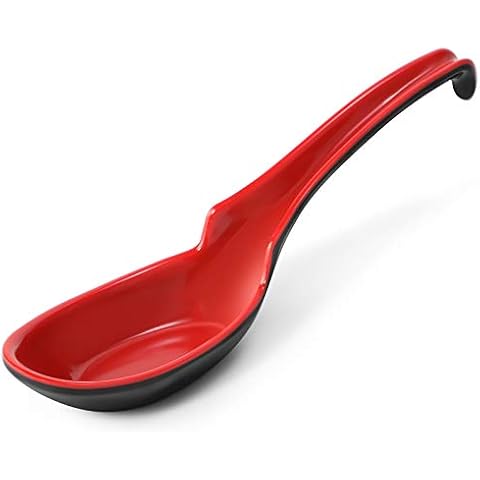 12 PACK Melamine Chinese Spoons for Soup and Noodles Cover