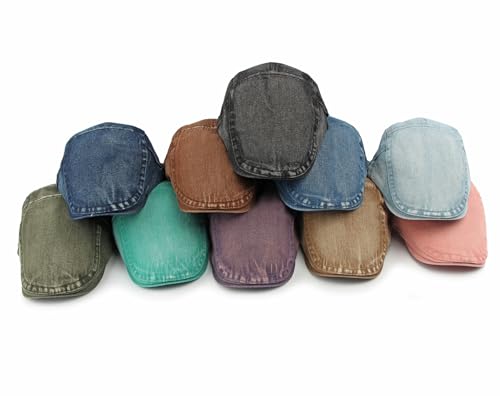 Image of Cotton Newsboy Cap,Breathable Ivy Gatsby Cabbie Beret Hat for Men's Women Driving Hunting Golf