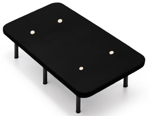 MDS MEJORDESCANSO - Base Tapizada 3D Color Negro Fabricada con Estructura Metálica Resistente | Patas Cilíndricas Incluidas | Altura Final 30 cm | Medida: 90x190 cm | Fabricación Española