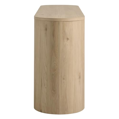Image of Modway Duval Oval Wood Grain 71 Inch Sideboard with Doors and Drawers in Hickory Frost