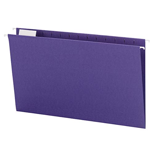 Smead Hanging File Folder with Tab, 1/5-Cut Adjustable Tab, Legal Size, Purple, 25 per Box (64172)
