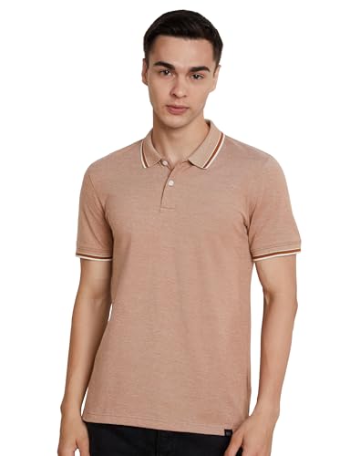 Image of Amazon Brand - Symbol Men's Cotton Rich Textured Polo Tshirts | Collar Plain Tshirts | Half Sleeves - Regular Fit (Available in Plus Sizes)